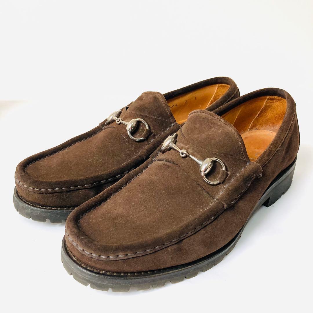 グッチ ホースビット スウェード モカシン シューズ 7E