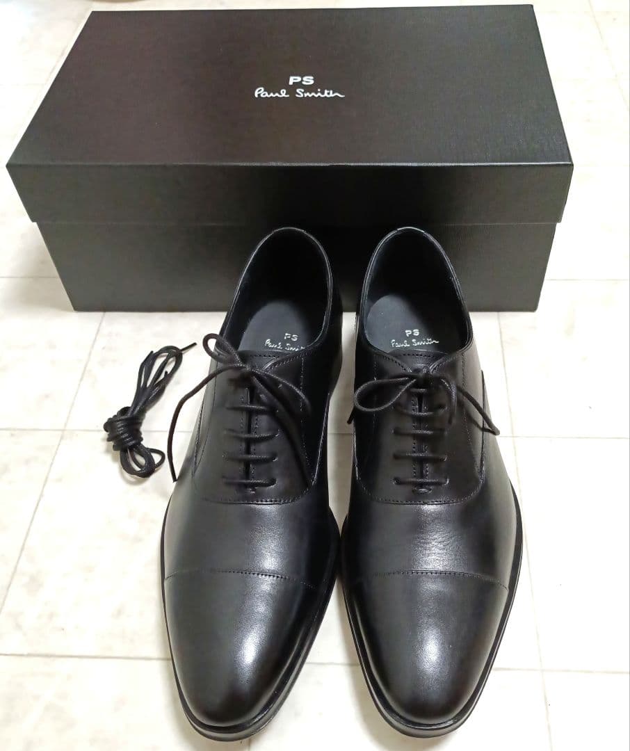 【Paul Smith】 革靴 黒 8 (26.5cm) トランプソール