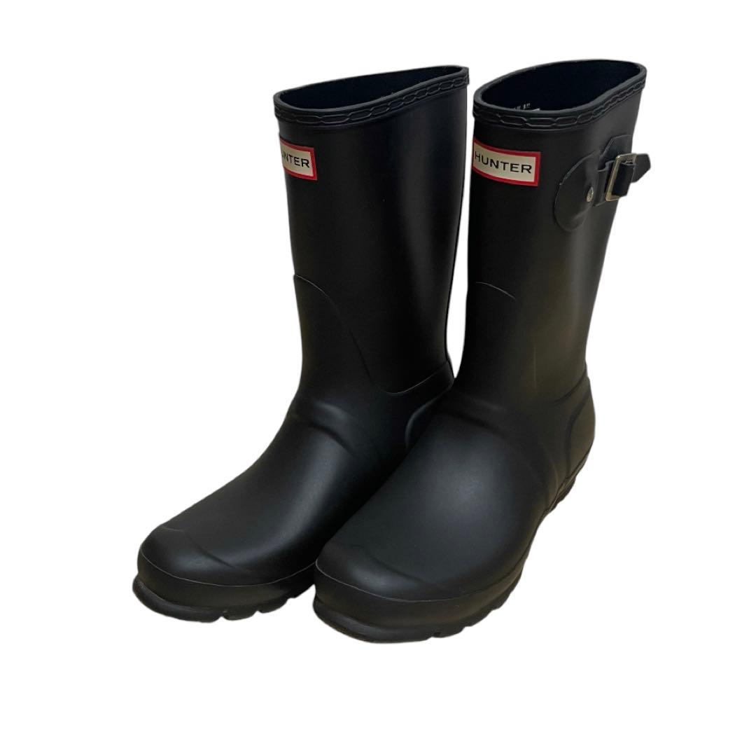 【未使用】HUNTER ショートレインブーツ　バックル付