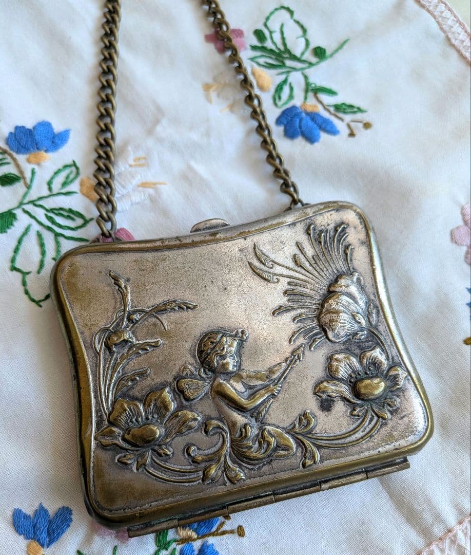 ビクトリア朝 アールヌーヴォー シルバー カラーケース 英国アンティーク