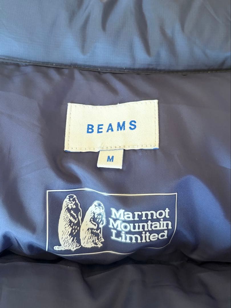 Marmot×BEAMS ダウンベスト M ネイビー マーモットビームス