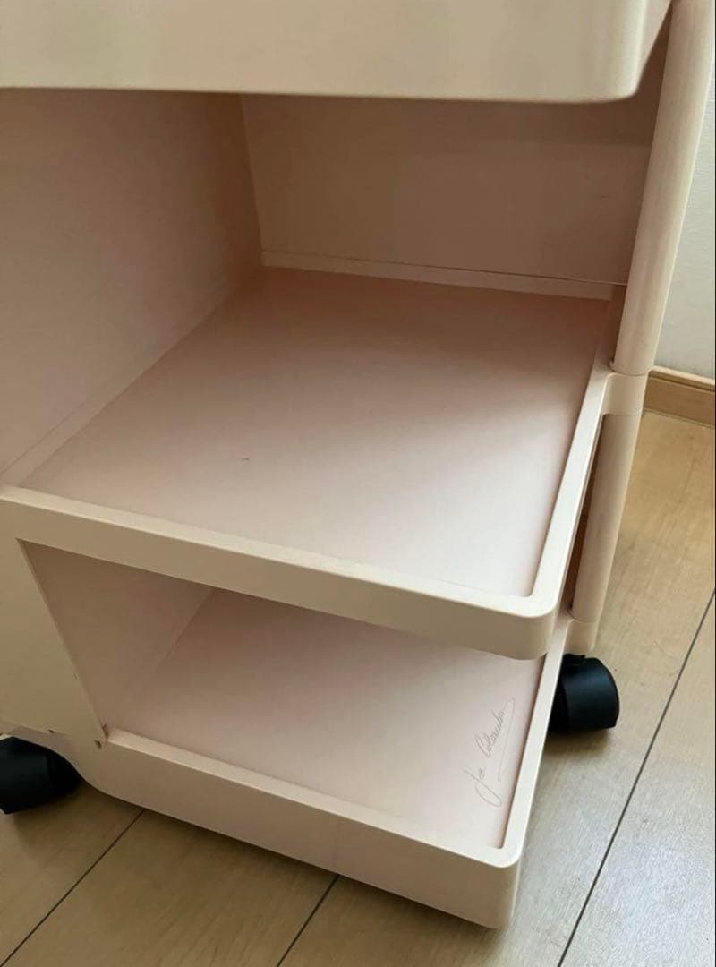 ボビーワゴン　3段3トレー　ピンク