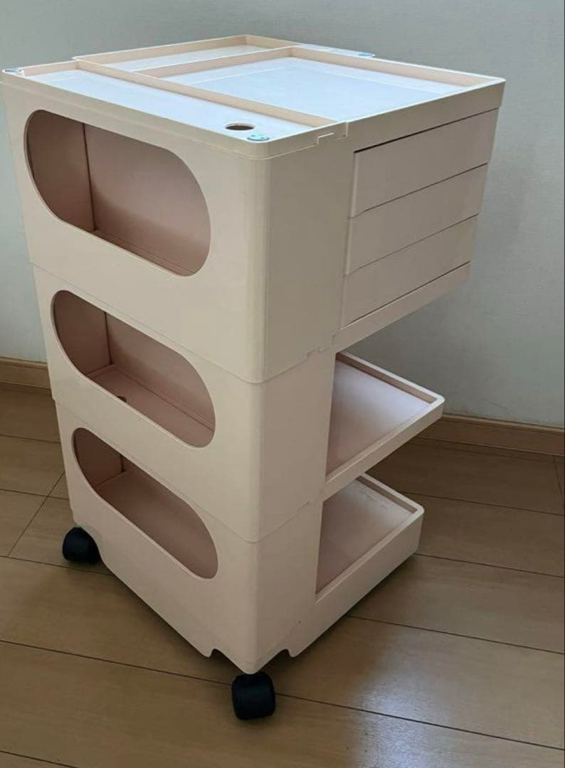 ボビーワゴン　3段3トレー　ピンク