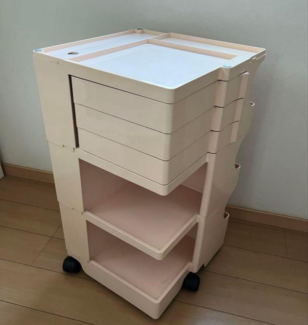 ボビーワゴン　3段3トレー　ピンク