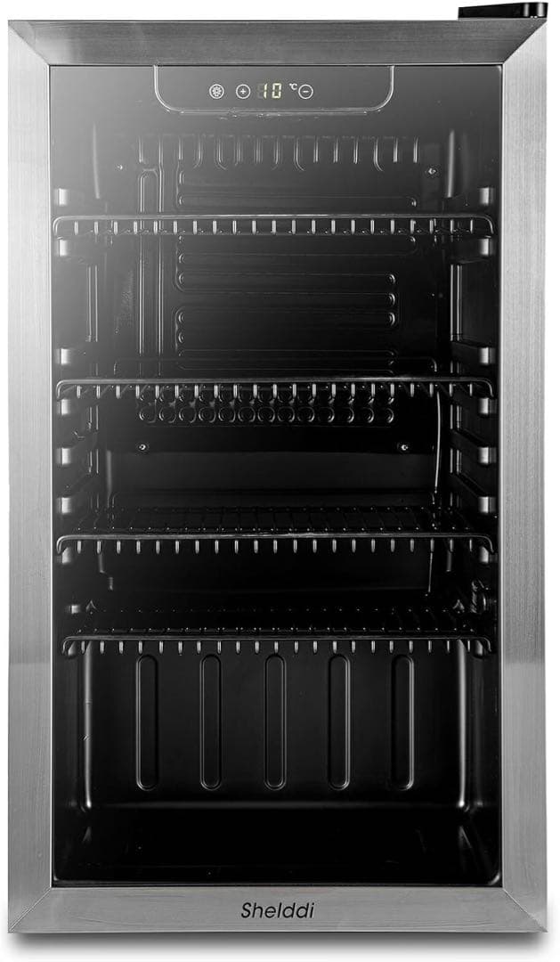 大型冷蔵庫 93L コンプレッサー式 透明ガラスドア 3-16℃ 1ドア静音