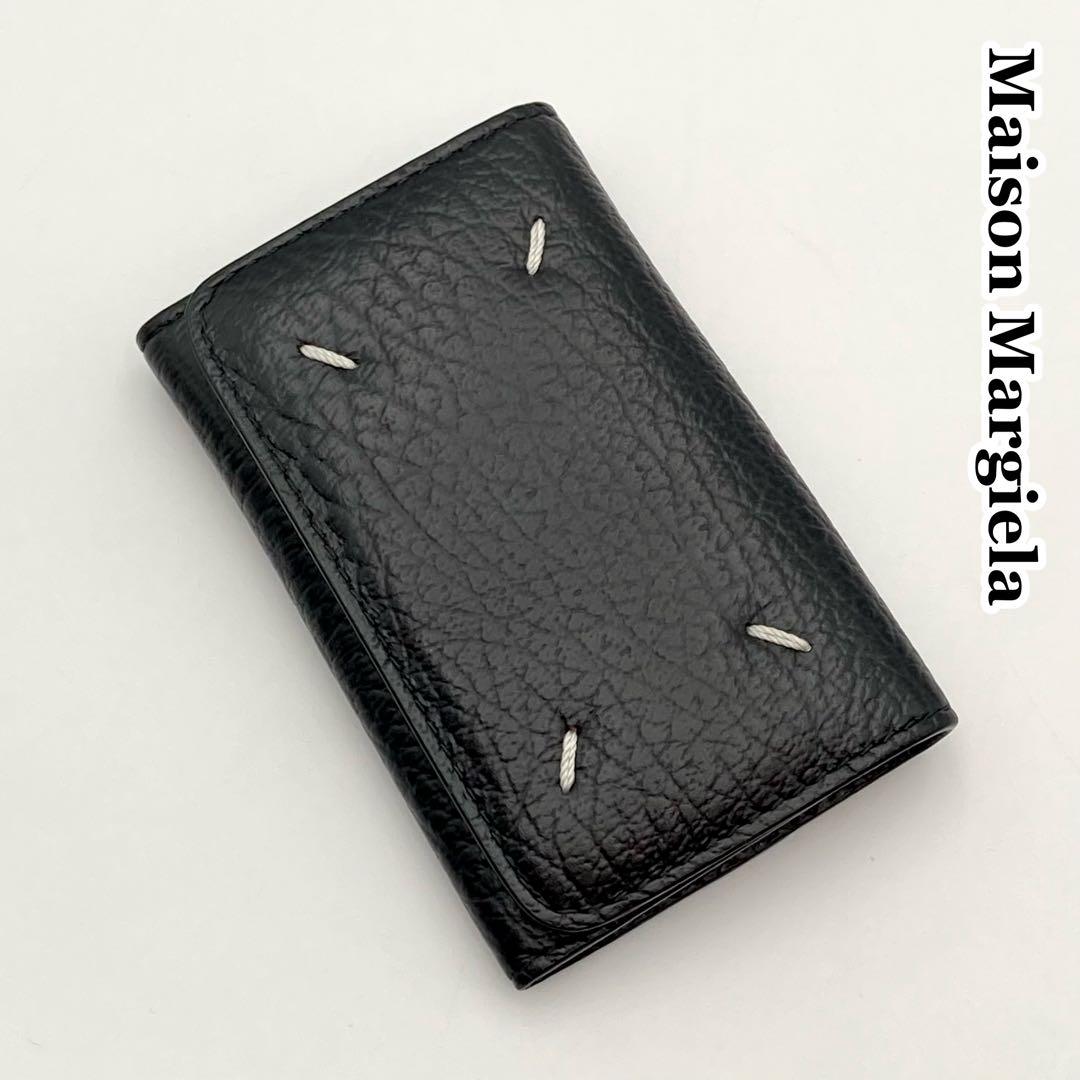 ピカチュウ✨ メゾンマルジェラ 6連キーケース 財布 黒 レザー ステッチ