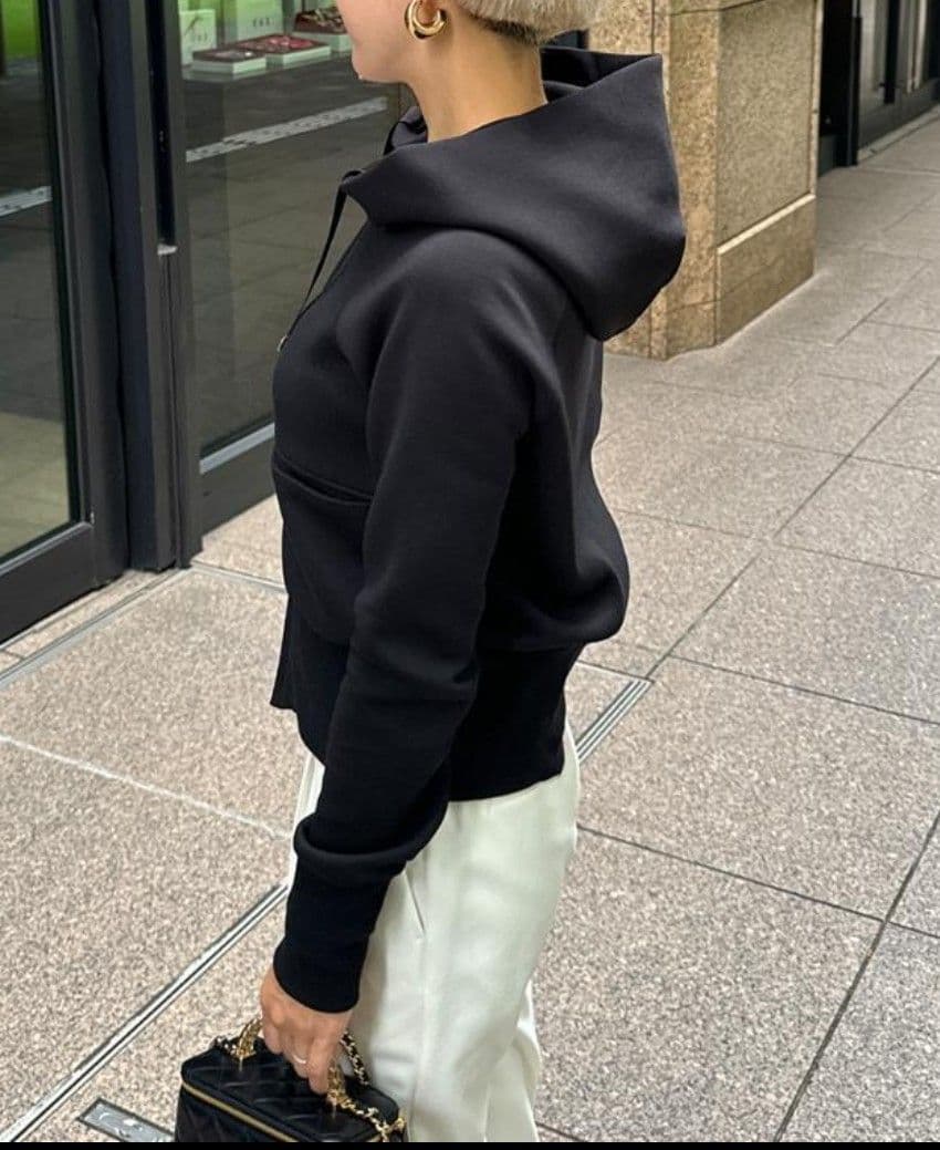 【JENNE】日本製美ラインパーカー(ブラック)