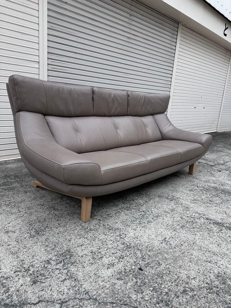 カリモク ZU46モデル 3人掛けソファ 本革ソファ 極美品　junyun