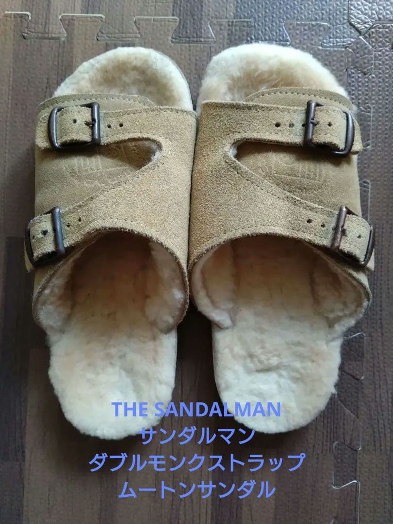 THE SANDALMAN サンダルマン　ダブルストラップ　ムートン　サンダル