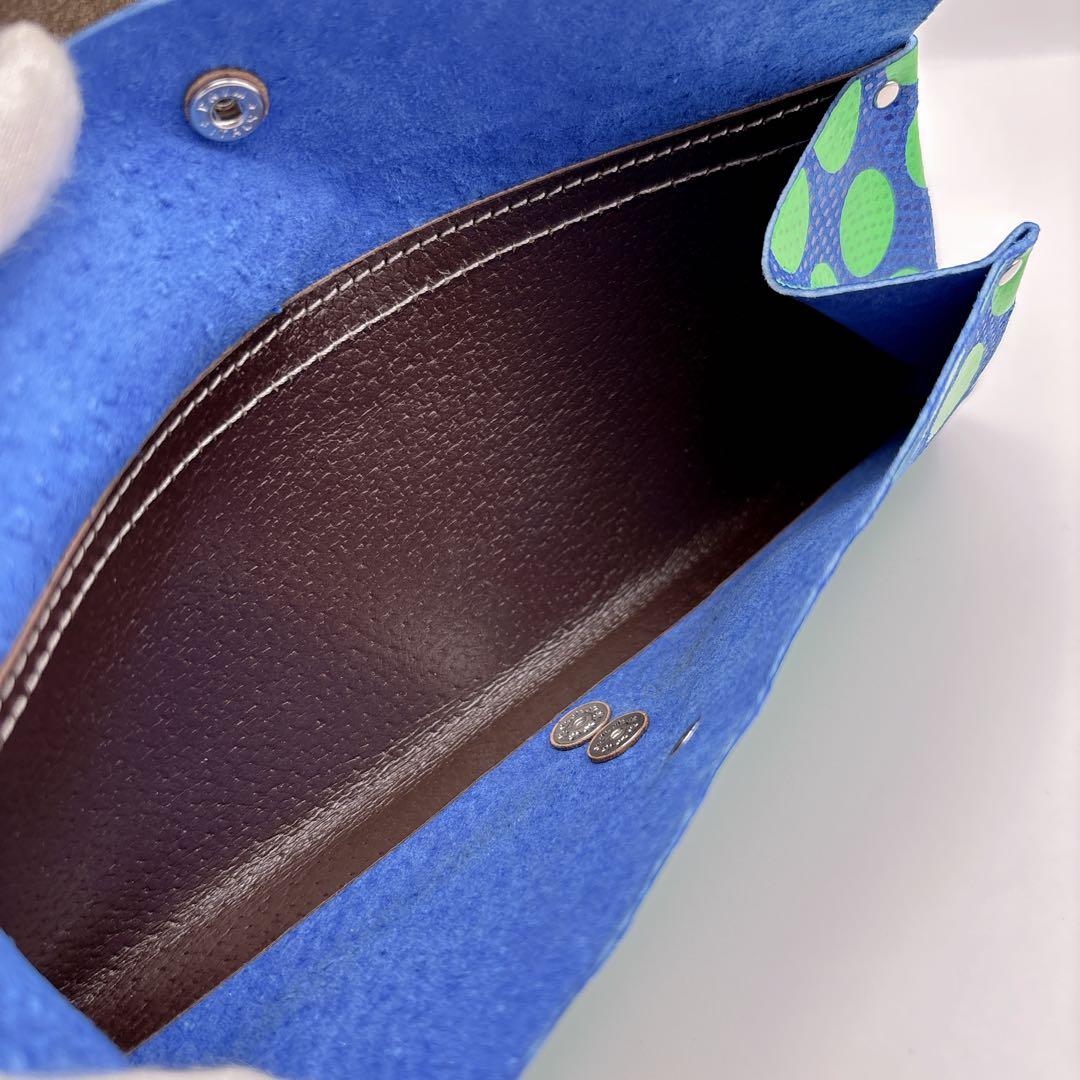 極美品 carmine カーマイン ロングウォレット 長財布 本革 ネオンドット