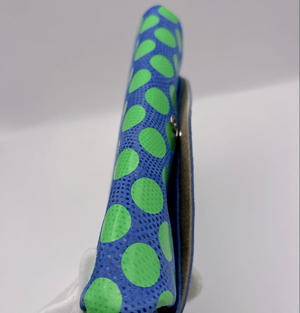 極美品 carmine カーマイン ロングウォレット 長財布 本革 ネオンドット