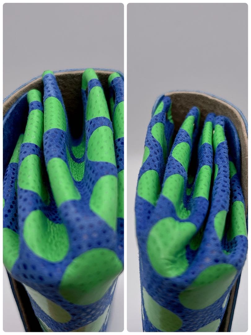 極美品 carmine カーマイン ロングウォレット 長財布 本革 ネオンドット