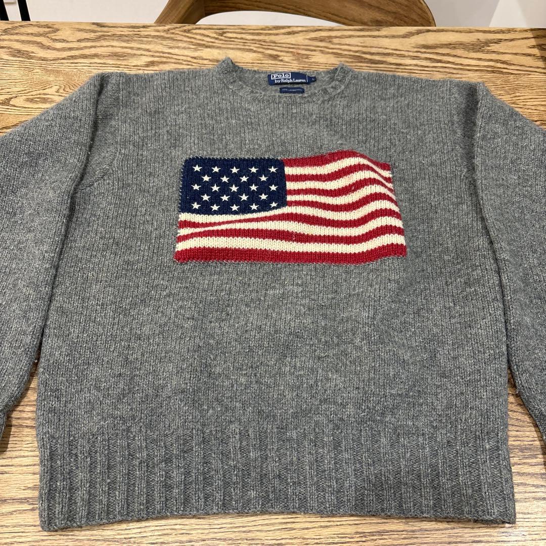 Polo by Ralph Lauren グレー ラムウール セーター L
