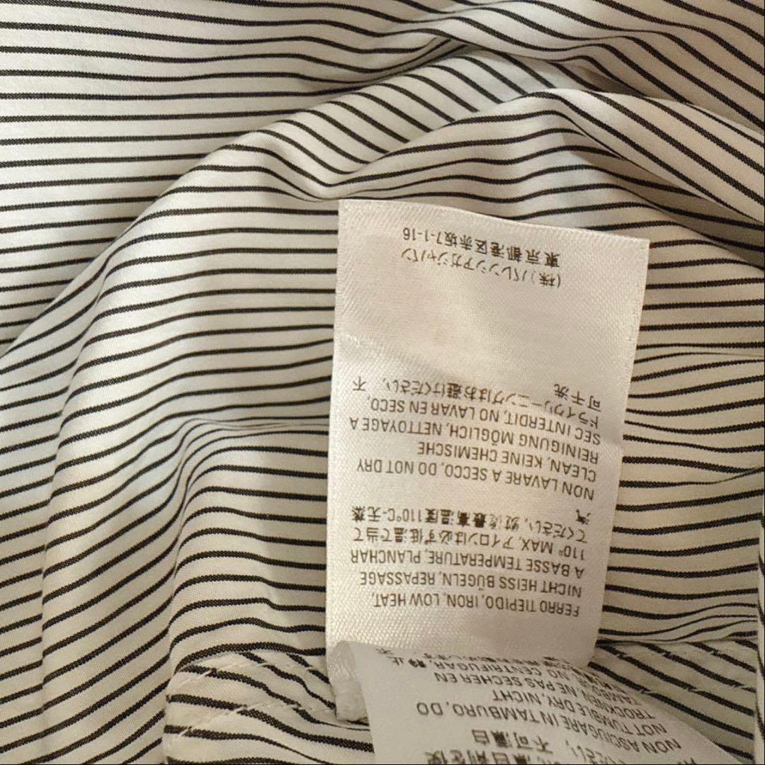BALENCIAGAバレンシアガ リボンシャツ 背ロゴ ストライプシャツ38