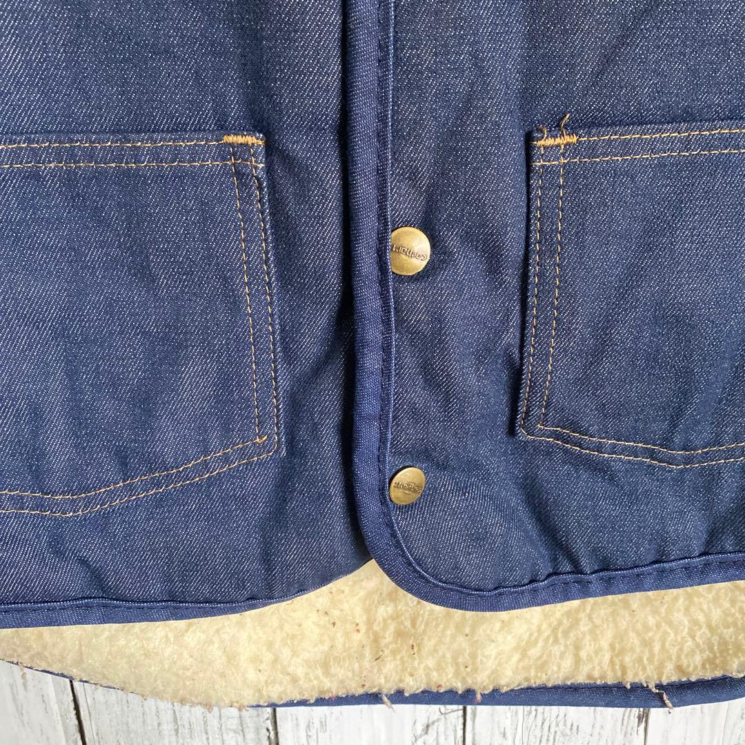 【しん】カーハートCarharttデニムベストボア裏地 ネイビー Lサイズ