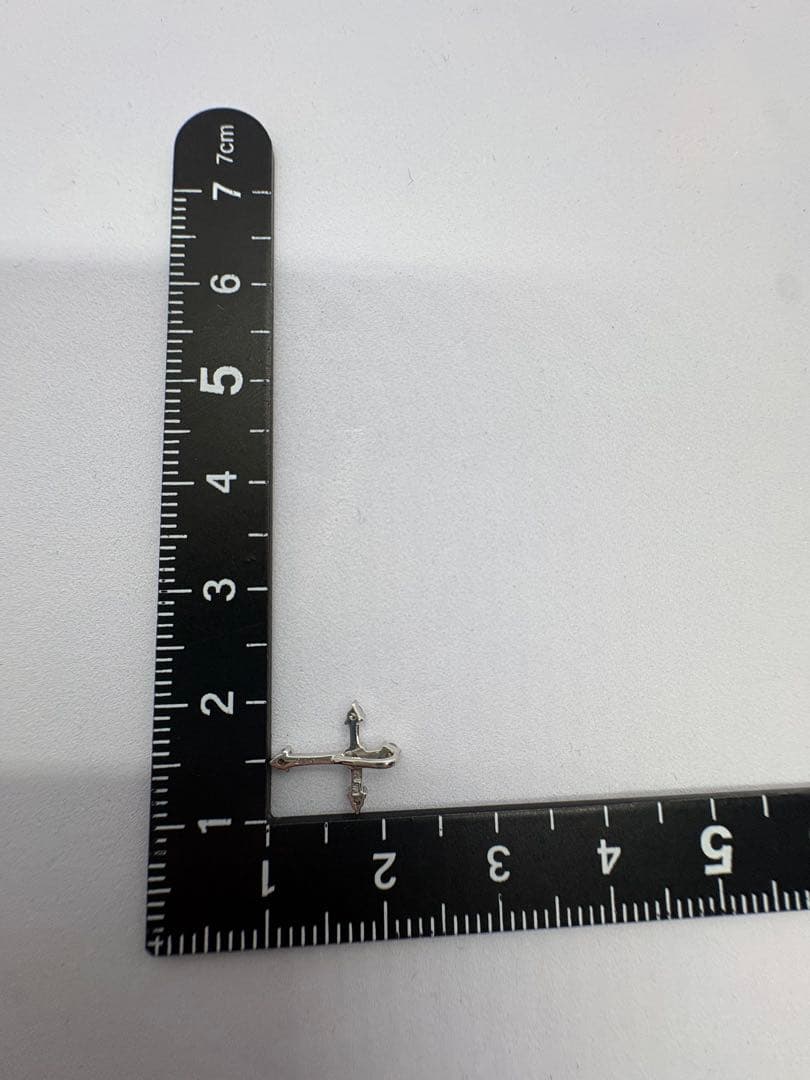 k18wg 0.05ct 刻印　クロス5pダイヤモンドトップ