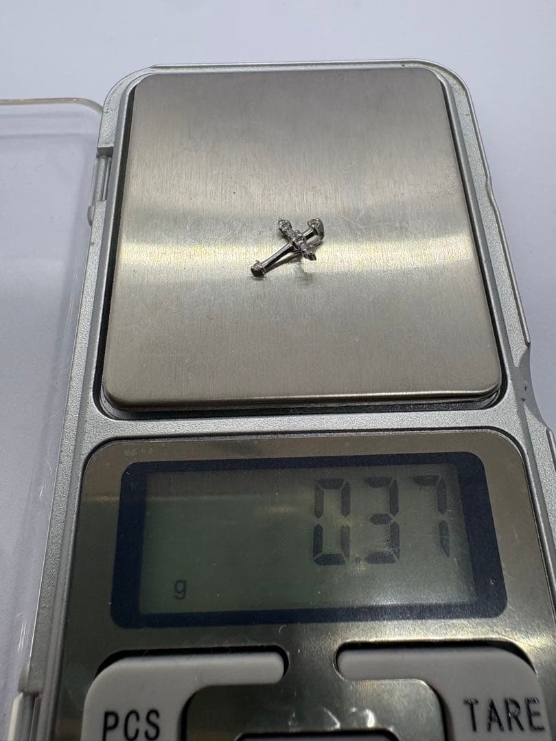 k18wg 0.05ct 刻印　クロス5pダイヤモンドトップ