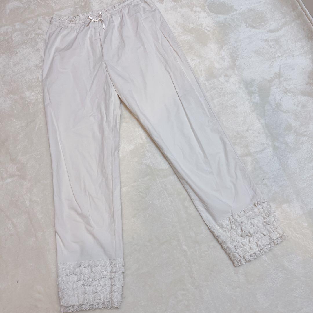 【美品】ピンクハウス　レース段々フリル　アンクル丈パンツ