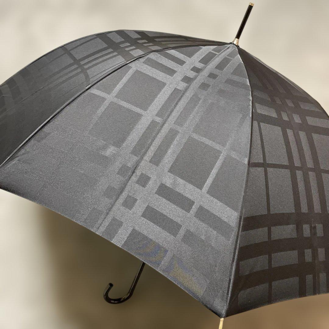 BURBERRYバーバリー✳︎ブラック チェック柄 長傘　　新品未使用　タグ付き