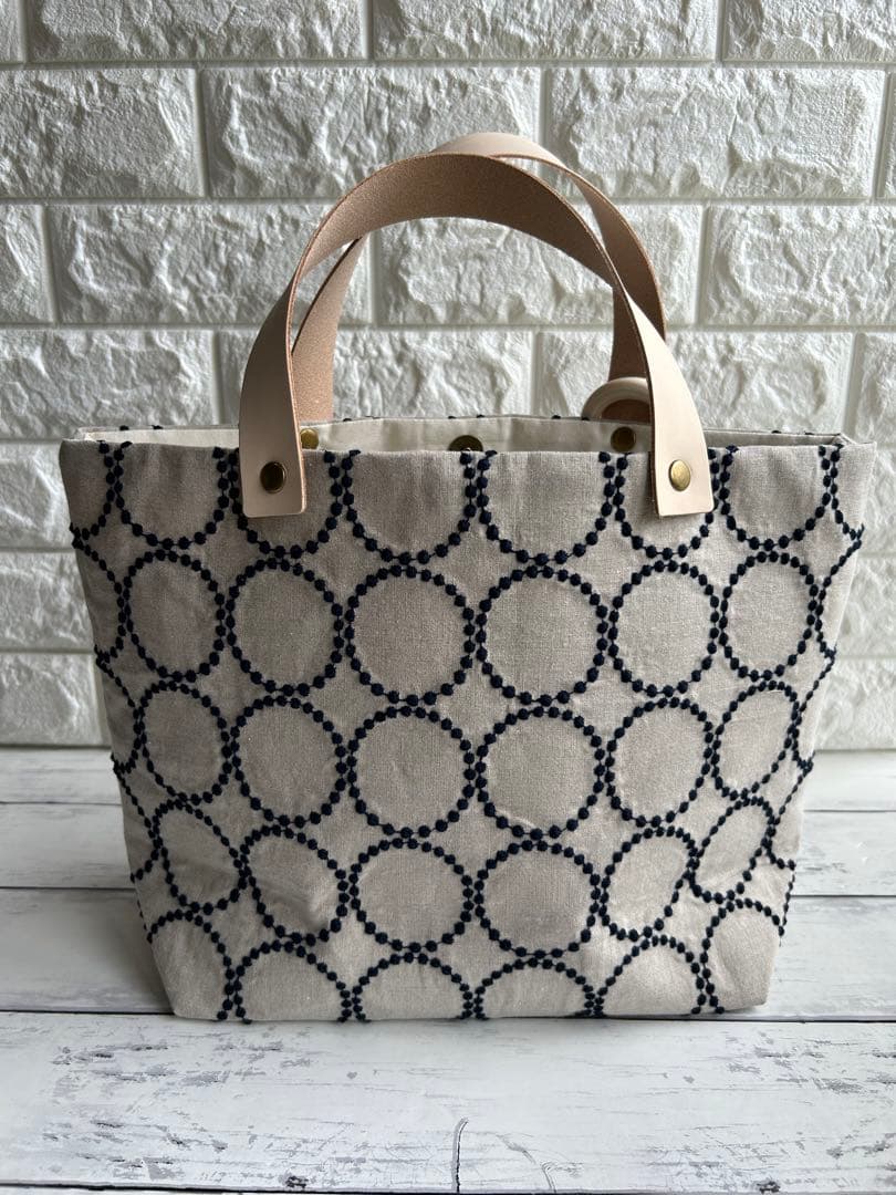 【694】ミナペルホネン　タンバリン　トートバッグ　持ち手極太