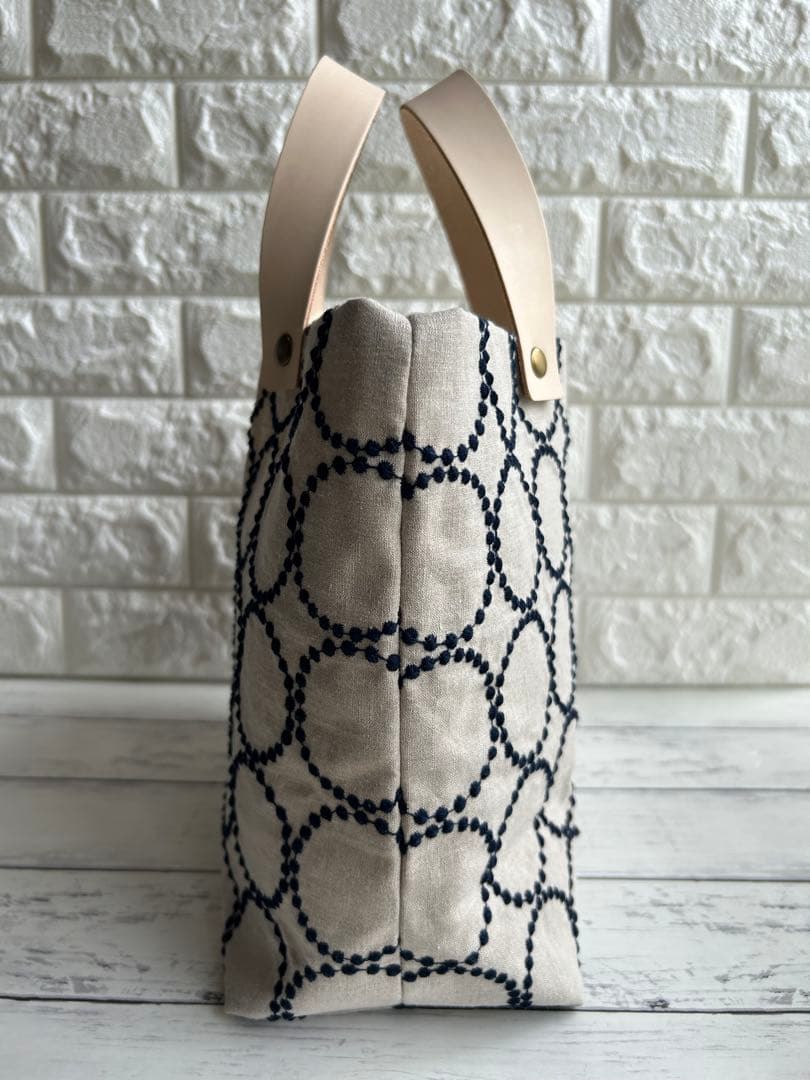 【694】ミナペルホネン　タンバリン　トートバッグ　持ち手極太