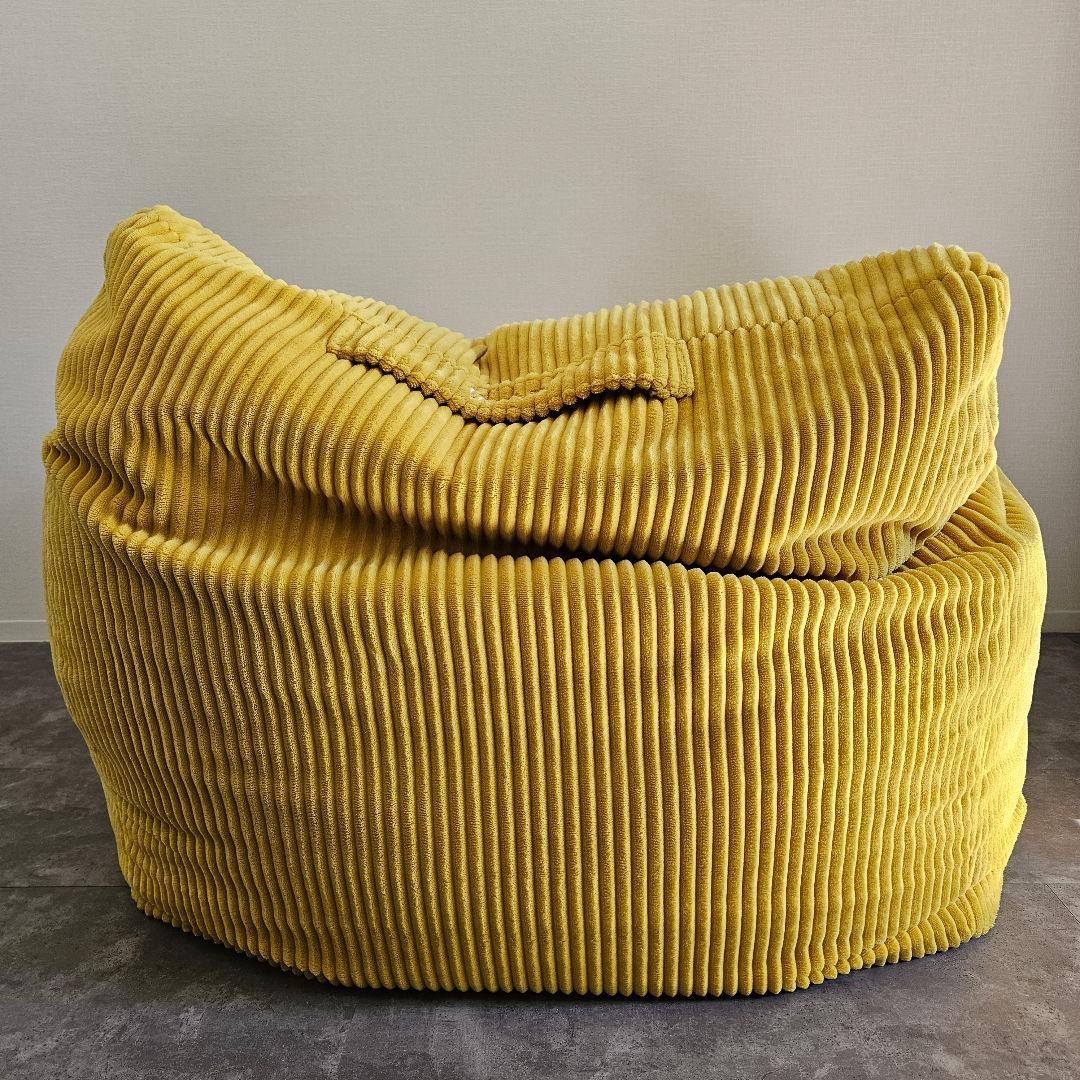 LOOSY 1人掛けビーズソファ ソファ+オットマン mustard色