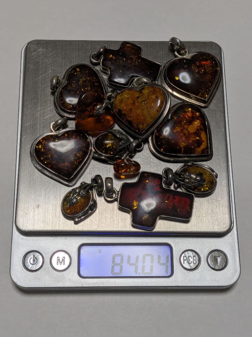 琥珀 ペンダントトップ シルバー 925 チャーム