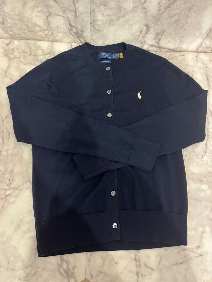 ラルフローレン コットンカーディガンネイビー