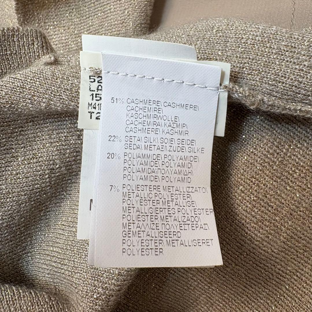 極美品 ブルネロクチネリ カシミヤ シルク ラメニットワンピース Lサイズ