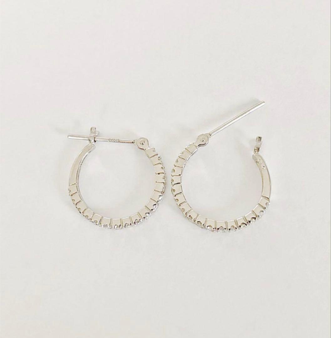 片耳　Pt900 天然ダイヤモンド　スナップピアス　エタニティタイプ