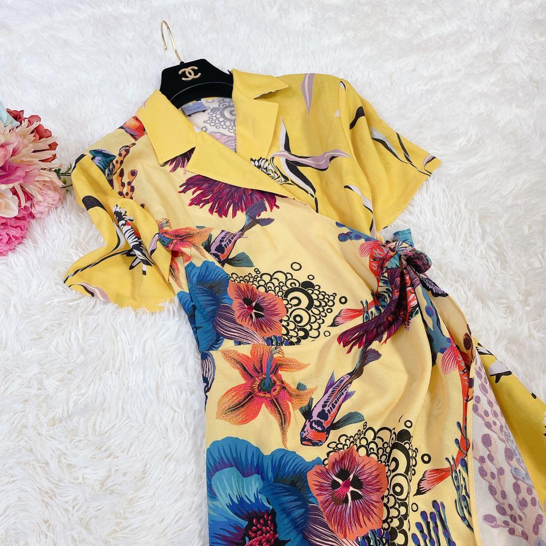 極美品　ポールスミス　ハワイアンパシフィックローズ　カシュクールワンピース