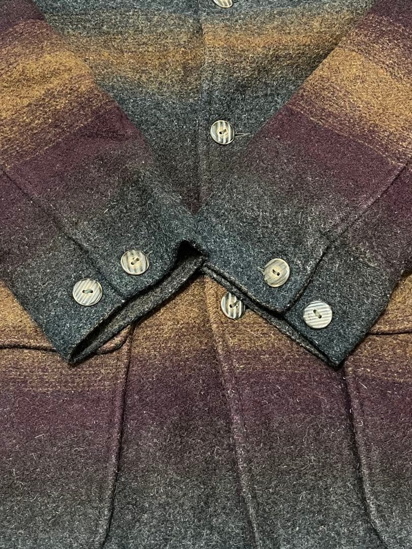 90s Noatak vintageウール　カバーオール レザー襟　Lサイズ