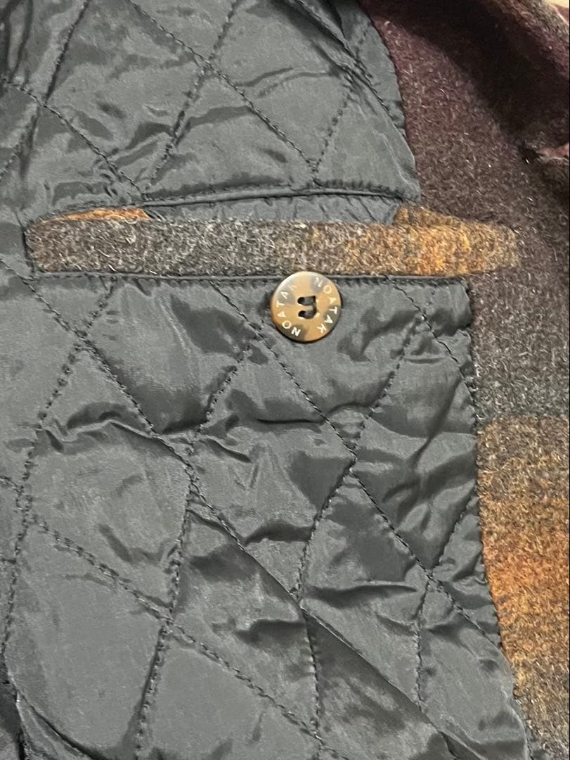 90s Noatak vintageウール　カバーオール レザー襟　Lサイズ