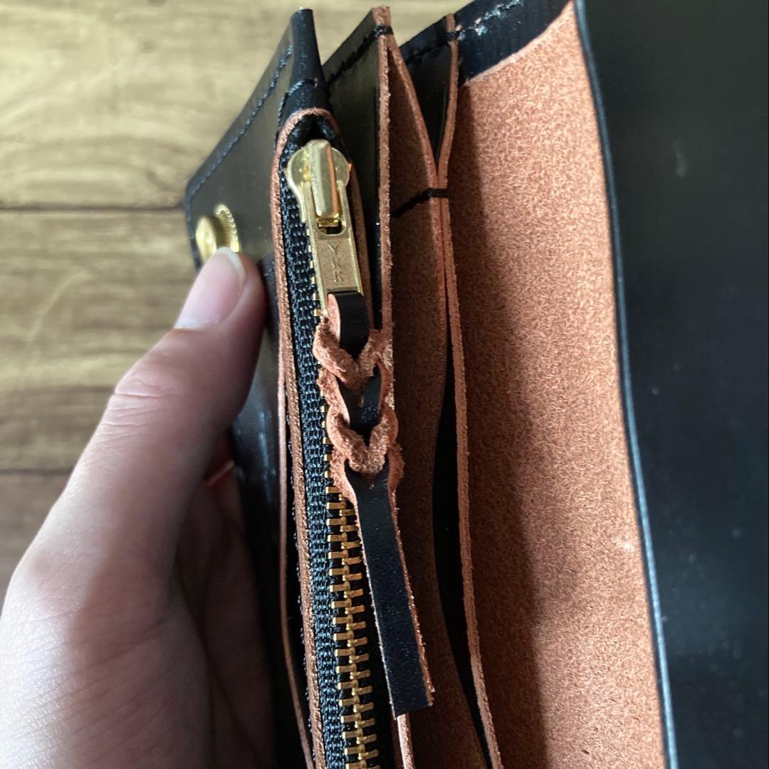 【お札を折らずに収納】北米ステアハイド トラッカーウォレット150（ミドル）3層