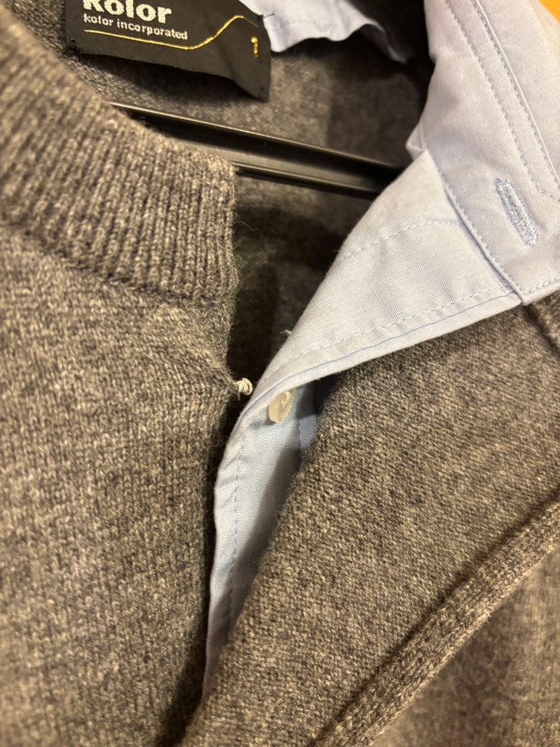 kolor 22AW ドッキングニット グレー