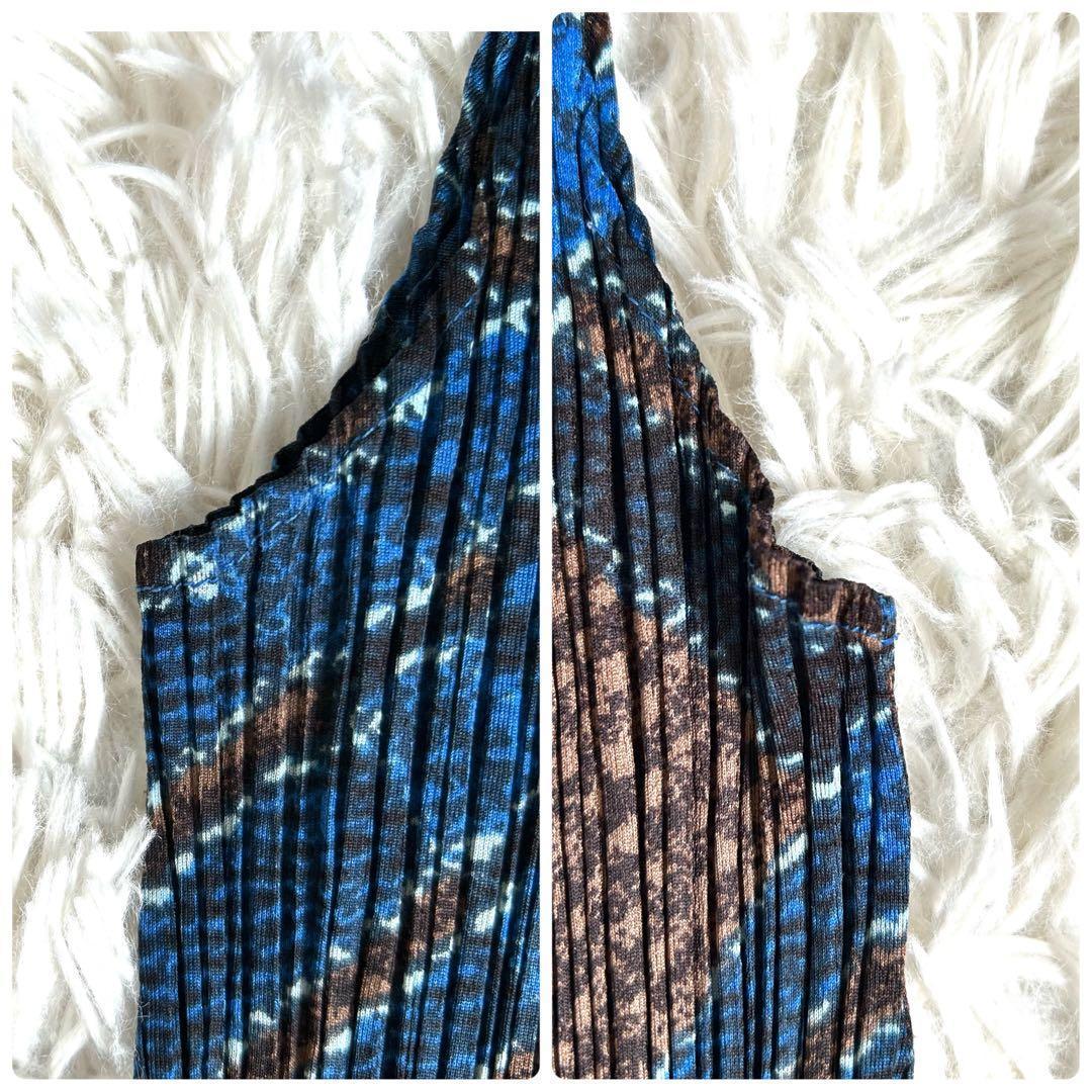 【美品】レアカラー プリーツプリーズ マキシ丈 ワンピース チェック 3 L