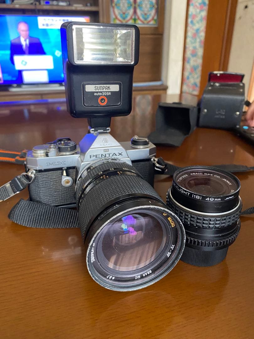 PENTAX MX本体、レンズ2点、ストロボセット【動作確認なし】