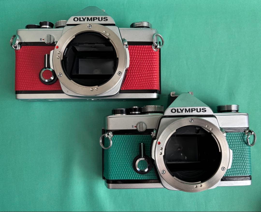 専用★OLYMPUS OM-1レッド.50mm/OM-1ライトグリーン.28mm