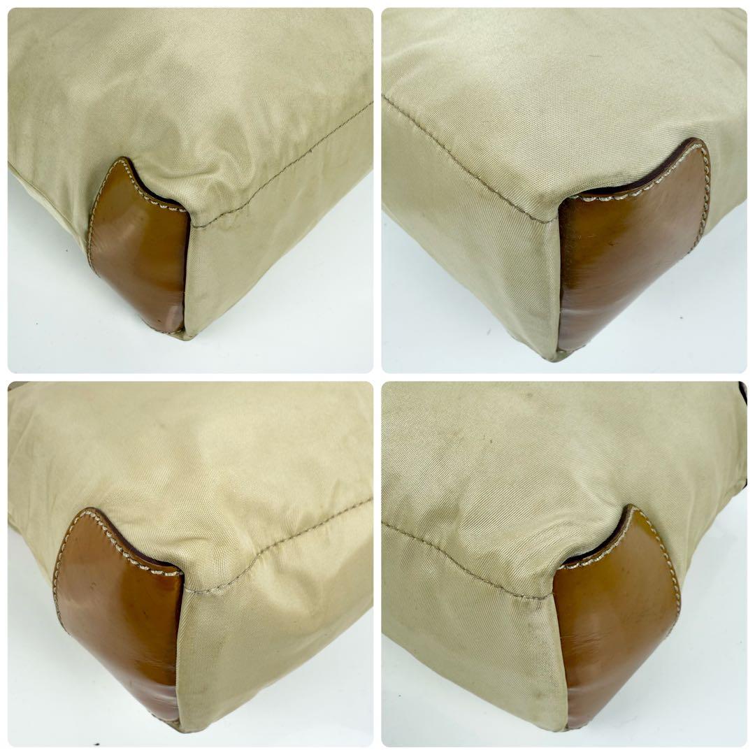 PRADA プラダ 三角ロゴ ワンショルダー バッグ ナイロン ベージュ y2k