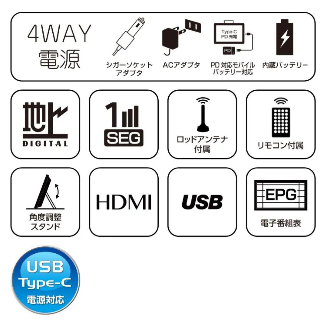 GREEN HOUSE★19インチポータブルテレビ★ GH-PTV19AG