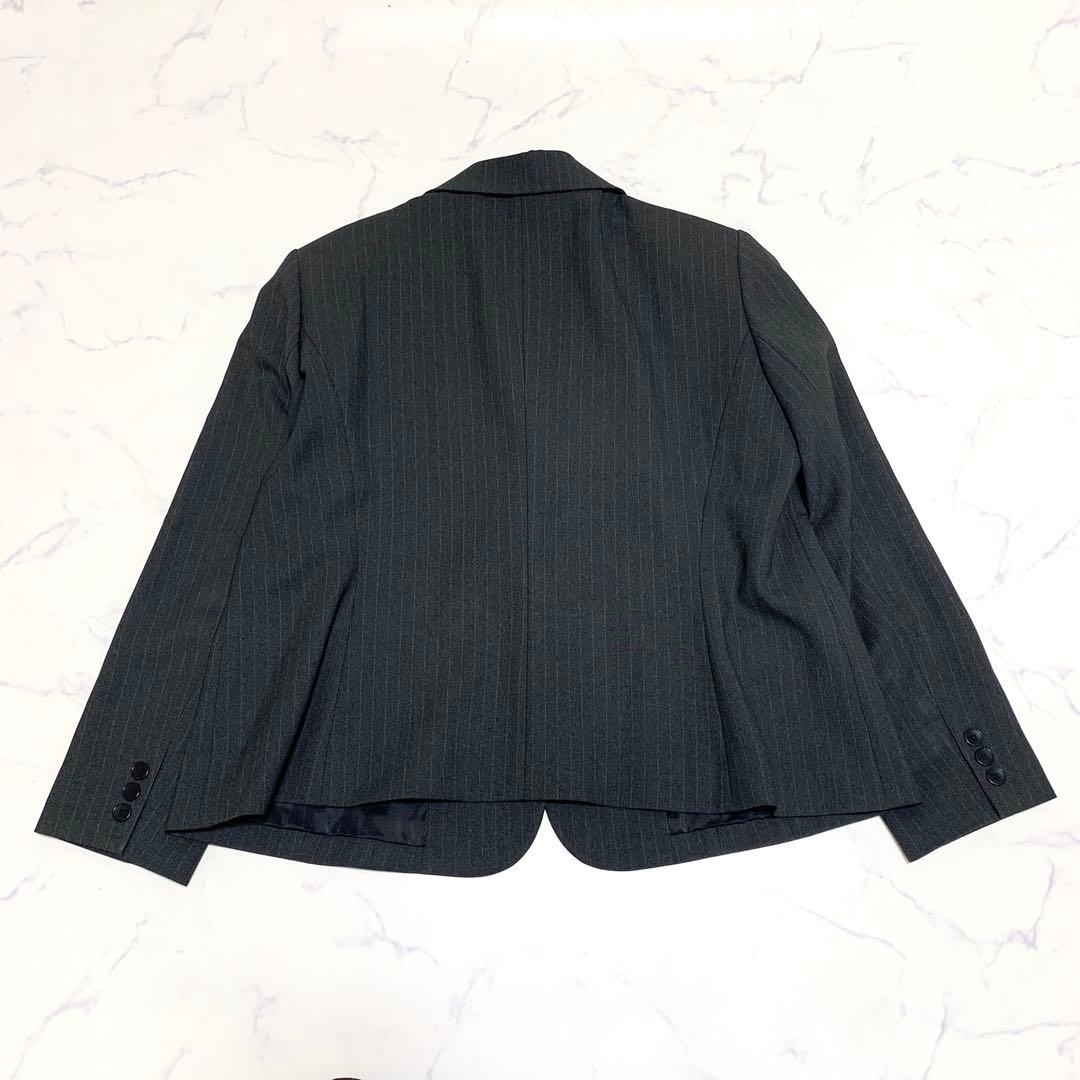 【洗える　特大4L！】セロリー　3ピースセットアップ　高級事務服　ストライプ