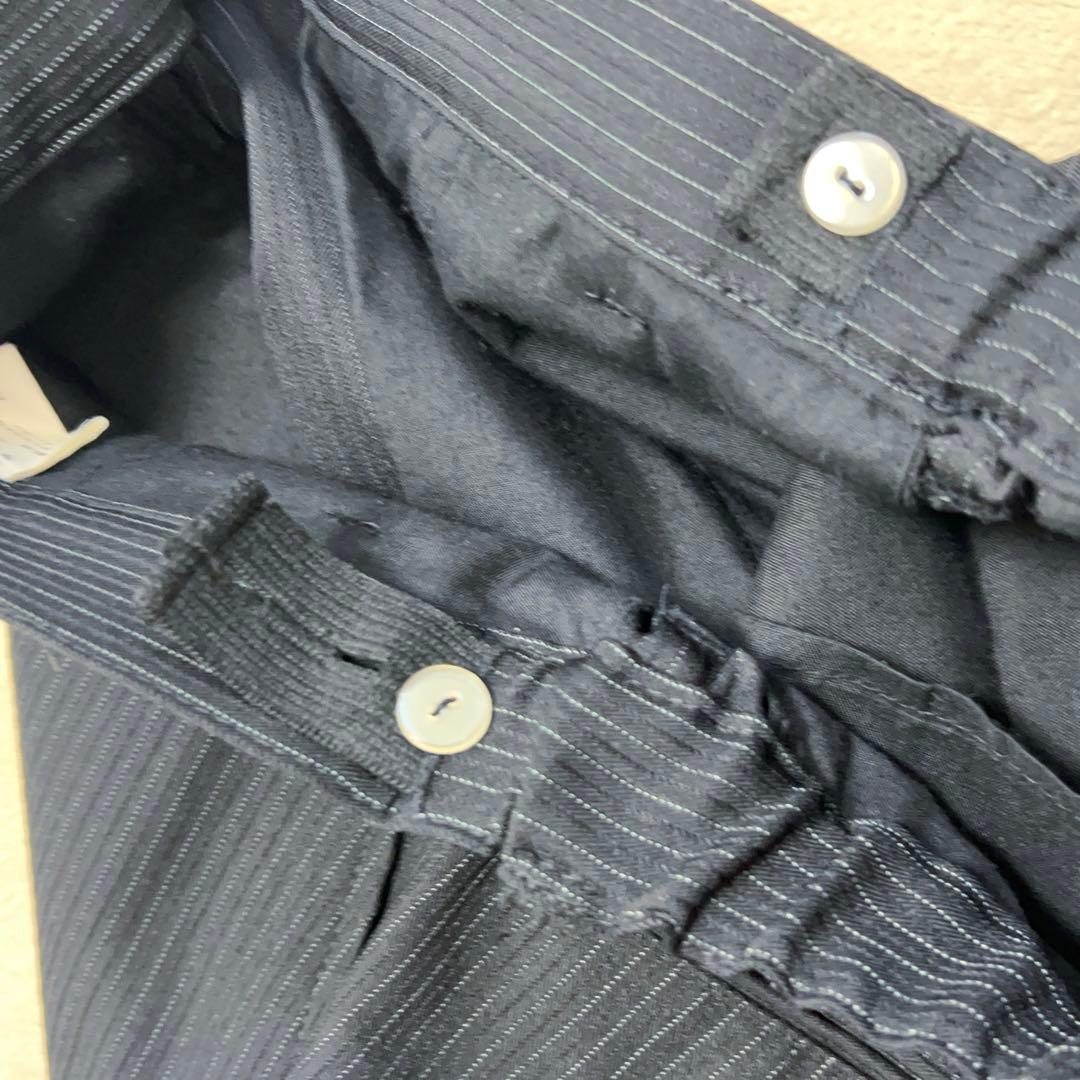 美品　ミチコロンドン　スーツセット　165cm 男の子　ブラック　ストライプ　黒