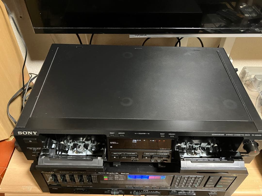 【美品・動作品】SONY TC-WE435 カセットデッキ／カセットテープ付き