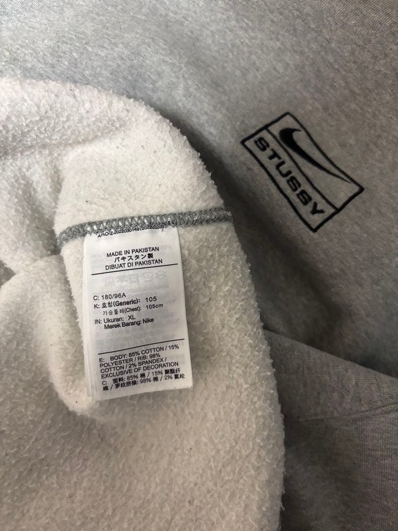 Nike × stussy グレー XL スウェット