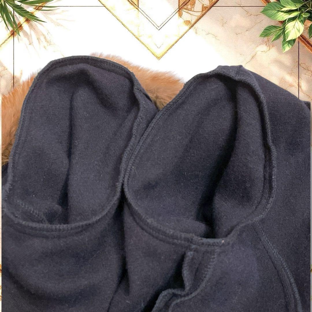 YUKI TORII ロングコート　ベルト　キッドモヘヤ　フォックス　濃紺　M