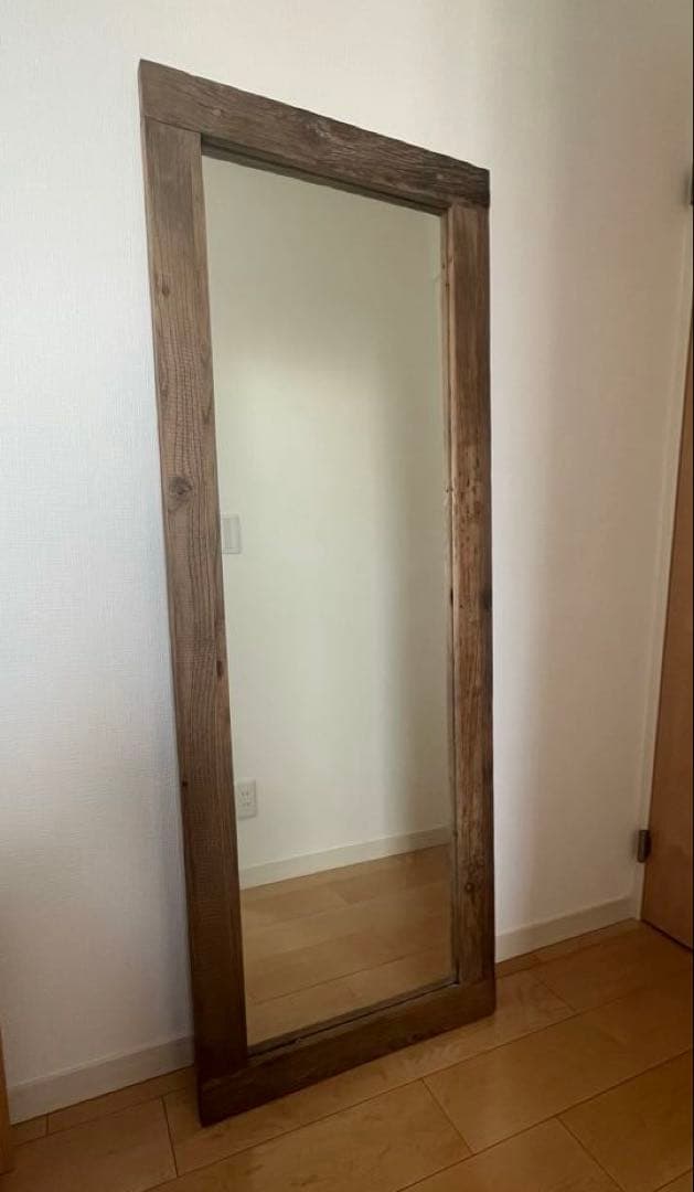 全身鏡　姿見　スタンドミラー　鏡 ウッドフレーム　ヴィンテージ アンティーク