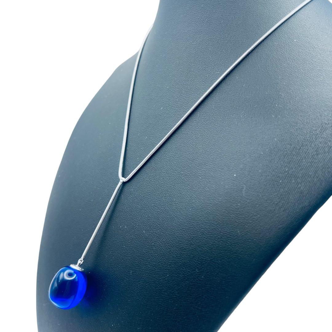 バカラ　タンタシオン　ブルー　クリスタル　シルバーネックレス　ペンダント