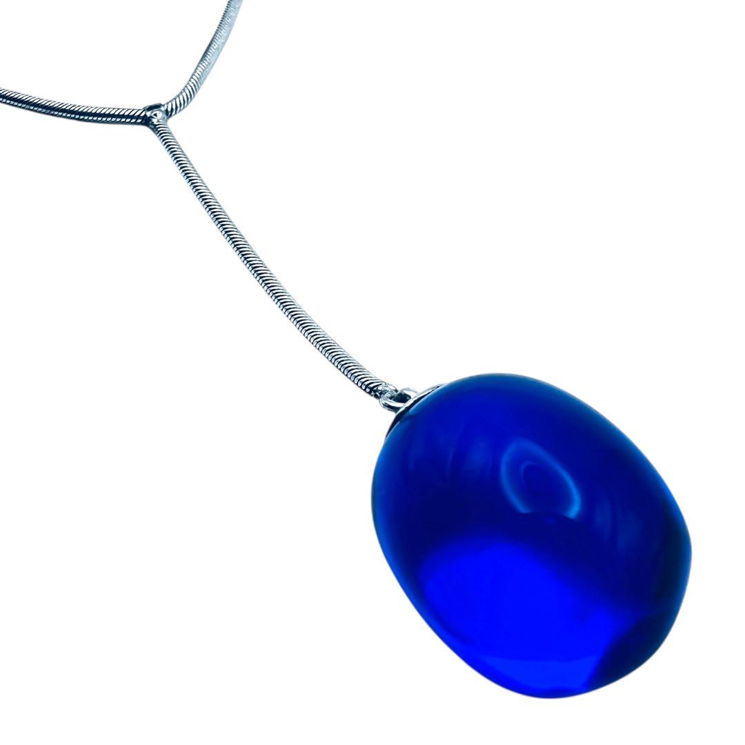 バカラ　タンタシオン　ブルー　クリスタル　シルバーネックレス　ペンダント