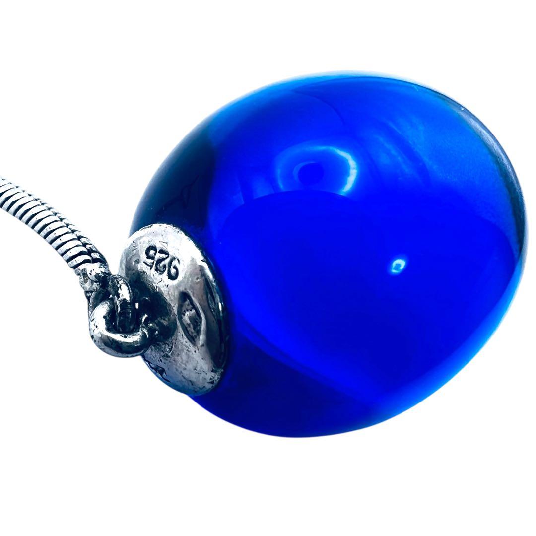 バカラ　タンタシオン　ブルー　クリスタル　シルバーネックレス　ペンダント