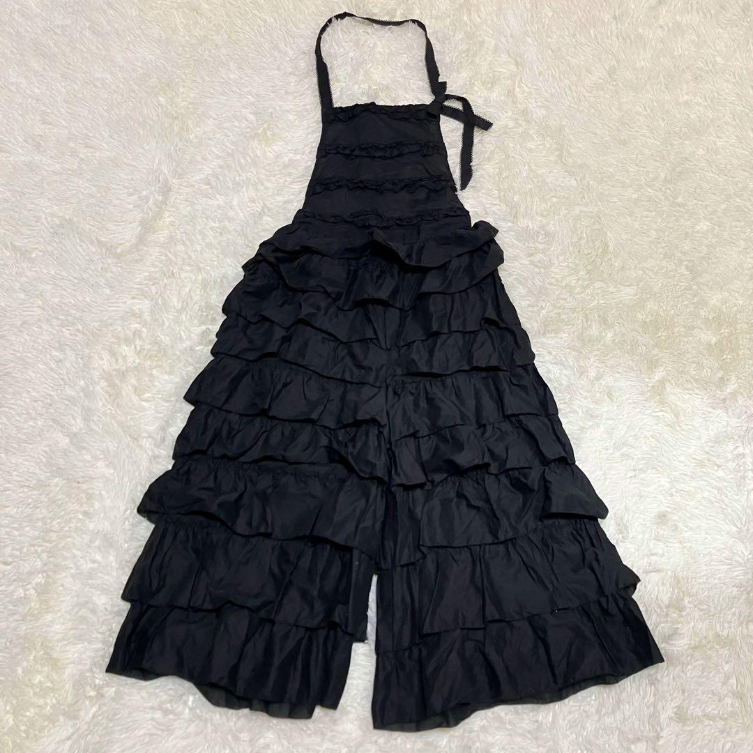 美品 ピンクハウス コットンローンエプロン風パンツ ピコフリル リボン